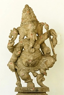 Dancing lord Ganesha at the Visitors Centre giving an overview of aims, activities and life of Auroville 1968, district Viluppuram, Puducherry, Union Territory, India, Asia