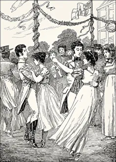 Dancing, Ottilie, Eduard, Charlotte and the Captain