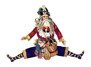 Dancing Santa Claus, historical illustration