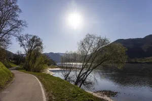 Danube cycle path on the banks of the Danube