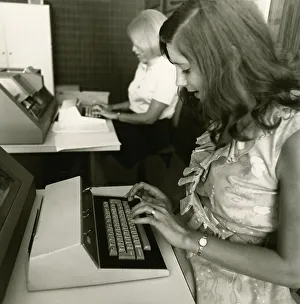 Data input, punching machines punch punch cards on which the commands are encrypted