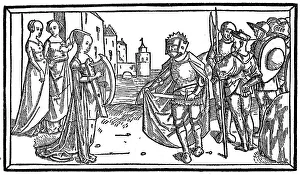 The daughter of Jeptha goes to meet her victorious father