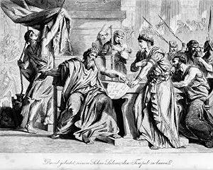 David commands his son Solomon to build the temple