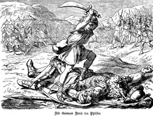 David kills the Philistine with his sword