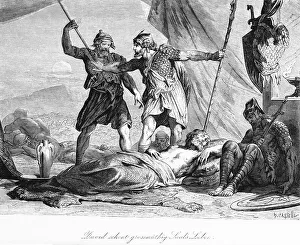 David magnanimously spares Saul's life