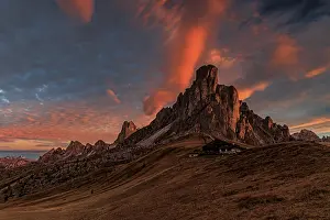 Dawn, clouds, sunrise, mountains