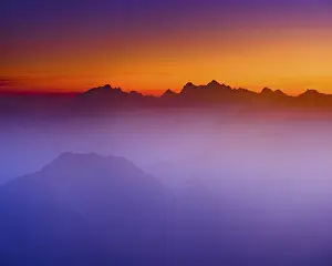 Dawn on the summit of Krn, 2. 244m