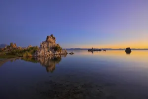 Dawn, Tufa Rocks at sunrise, calc-tuff rock formations