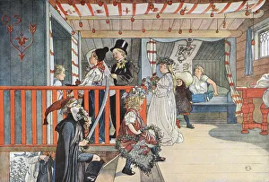 Name Day, illustration in The House in the Sun by Carl Larsson