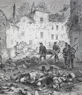 Dead and wounded after the blasting of the powder tower in the town of Laon on 9 September