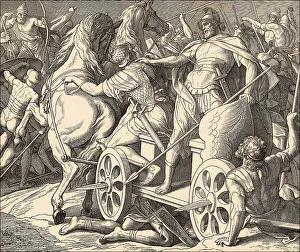 Death of Ahab, Old Testament, by Julius Schnorr von Carolsfeld