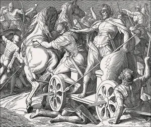 Death of Ahab, Old Testament, by Julius Schnorr von Carolsfeld