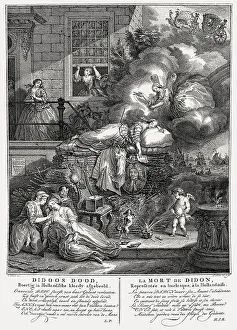 The Death of Dido a burlesque by Simon Fokke after Cornelis Troost