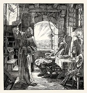 Death as a friend, 1848, by Leopold Hugo Buerkner after Alfred Rethel