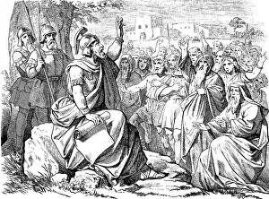 Framed Print : Before his death, Joshua gathers the tribes of Israel around him