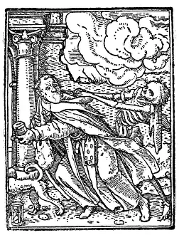 Death and the Monk from Hans Holbein's Dance of Death