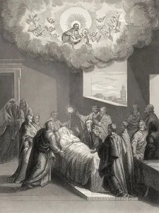 The Death of the Virgin Mary, Steel engraving 1853