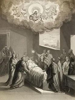 The Death of the Virgin Mary, Steel engraving 1853