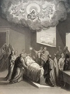 The Death of the Virgin Mary, Steel engraving 1853