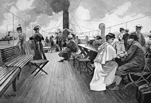 On the deck of a steamboat, Lake Constance