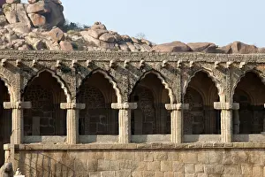 Decorated pillars and passage at elephant stables