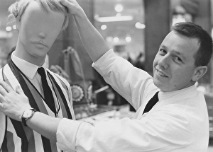 Decorating a shop mannequin 1963