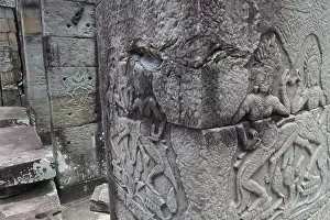 Framed Print : Decoration in Agkor Thom, Siem Reap, Cambodia