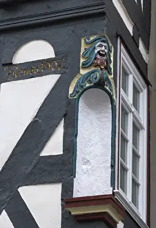Framed Print : Decoration on half-timbered house