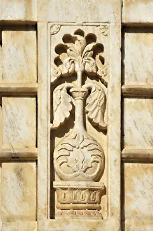 Decorative design on cenotaph chhatri royal tomb at ahar in udaipur at rajasthan india Asia