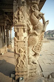 Category Historic EN Prints: Decorative pillars carving at vitthal temple
