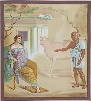 Dedale and Pasiphae, Pasiphae, the daughter of the sun god Helios