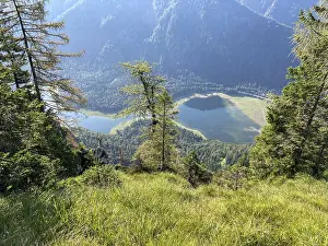 Deep view of the Mittersee and Loedensee lakes near Ruhpolding