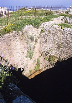 Deep wells for water supply in the ruins of the archaeological site of ancient Byblos, Lebanon 1998