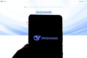 Category Historic EN Prints: Deepseek Ai logo is displayed on smartphone