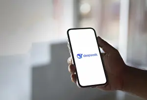 Category Historic EN Prints: Deepseek Ai logo is displayed on smartphone