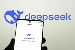Category Historic EN Prints: Deepseek Ai logo is displayed on smartphone