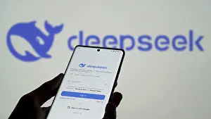 Category Historic EN Prints: Deepseek Ai logo is displayed on smartphone