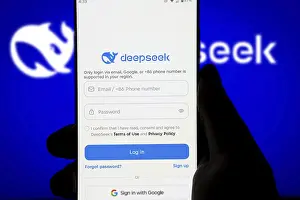 Category Historic EN Prints: Deepseek Ai logo is displayed on smartphone