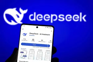 Category Historic EN Prints: Deepseek Ai logo is displayed on smartphone