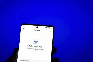 Category Historic EN Prints: Deepseek Ai logo is displayed on smartphone