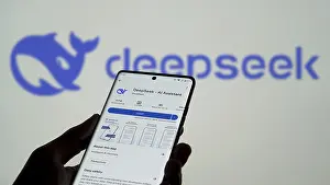 Category Historic EN Prints: Deepseek Ai logo is displayed on smartphone