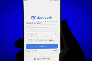 Deepseek Ai logo is displayed on smartphone