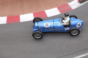 Delage 1550 from 1937, parade of vintage pre-war racing cars