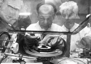 A delegation of scientists from the USSR visited Germany to exhibit space technology