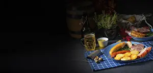 Delicious Oldenburg kale with Pinkelwurst sausage