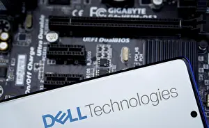 Category Historic EN Prints: Dell company logo displayed on mobile phone