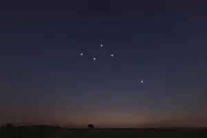 Delphinus star constellation, Night sky
