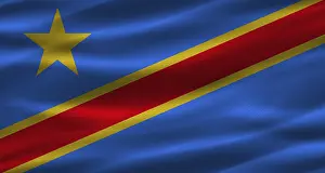 Democratic Republic of the Congo flag with fabric texture