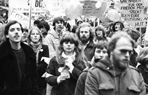 Demonstration by woman and men on International Women's Day