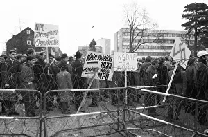 Several hundred demonstrators, among them many young people